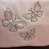 Handtasche Schmetterling rose metallic Umhängetasche  Kunstleder Tasche mit Anhänger Frühling Bild 9
