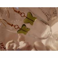 Ohrhänger Schmetterling Ohrringe Glas grün Bild 1