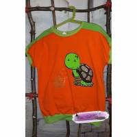 Tshirt Gr.140 orange Jersey Baumwolljersey Plott Schildkröte Muckkreationen Bild 1