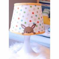 Nachttischlampe  „Schlummerlicht Tiere“ für Jungen und Mädchen weiß und gelb Bild 1