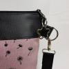 Kleine Handtasche Pusteblume rosa Umhängetasche Dandelion rosa schwarz Tasche mit Anhänger Kunstleder Bild 4