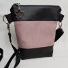 Kleine Handtasche Pusteblume rosa Umhängetasche Dandelion rosa schwarz Tasche mit Anhänger Kunstleder Bild 8