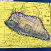 Geldbeutel aus Tyvek "World Map" - handkoloriert, bestempelt Bild 2