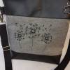 Handtasche Pusteblume Umhängetasche  Pusteblume grau schwarz  Kunstleder mit Anhänger Tasche Geschenk Bild 6