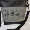 Handtasche Pusteblume Umhängetasche  Pusteblume grau schwarz  Kunstleder mit Anhänger Tasche Geschenk Bild 7