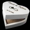 RINGBOX aus HOLZ Herz Ringkissen mit GRAVUR Hochzeit Schatulle Ringkästchen in weiß für Eheringe Holzbox Herzform Graviert Personalisiert Bild 3