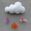 Baby-Mobile Wolke mit Wichtel-Zwergen auf Feder, Geschenk Geburt, Taufe Bild 2