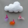 Baby-Mobile Wolke mit Wichtel-Zwergen auf Feder, Geschenk Geburt, Taufe Bild 7