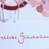 Glückwunschkarte zur Hochzeit - Flamingopaar, quadratisch, besondere Kartenform Bild 3