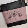 Handtasche Pusteblume Umhängetasche  Pusteblume rosa schwarz  Kunstleder mit Anhänger Tasche Geschenk Bild 2