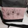 Handtasche Pusteblume Umhängetasche  Pusteblume rosa schwarz  Kunstleder mit Anhänger Tasche Geschenk Bild 5