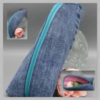 Mäppchen / Federmäppchen / Ideal für die Handtasche / Stiftemäppchen / Schlampermäppchen aus Jeans Bild 1