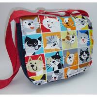Kindertasche lustige Katzen Umhängetasche Kindergartentasche Bild 1