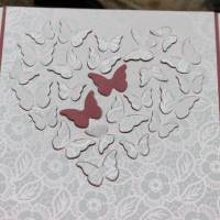 Glückwunschkarte zur Hochzeit - Schmetterlingsschwarm, altrosa, rosé Bild 2