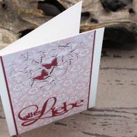 Glückwunschkarte zur Hochzeit - Schmetterlingsschwarm, altrosa, rosé Bild 4
