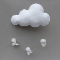 Mobile-Wolke mit Schneeflöckchen-Kinder, Babymobile, Jahreszeitentisch Bild 1