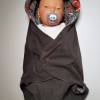 Baby Einschlagdecke für Autoschale, anthrazit mit Sweatshirtstoff gefüttert, passend für ca. 0-6 Monate Bild 2