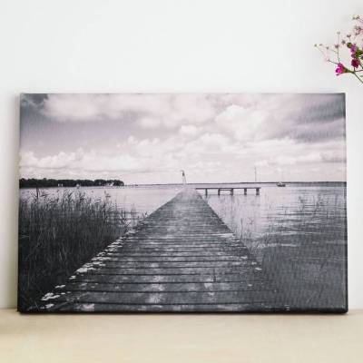 Frankreich Anlegesteg Leinwand Druck Fotografie 20 x 30 cm Kunst Fotografie Wanddeko Wandbild