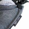 Wickelschal mit Knopf Damen schwarz grau Fleece warmer Schal Knopfschal Bild 2