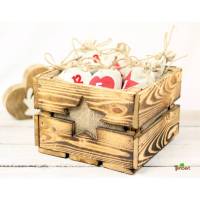Vintage Adventskiste Rustikale Holzkiste mit Stern für Adventsgeschenke Adventskalender aus Holz Geschenkekiste Weihnachten Deko Geschenk Bild 1