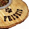 Rustikaler FUTTERNAPF aus einer BAUMSCHEIBE mit WUNSCHNAME Geschenk aus Holz Hund Katze Fressnapf Katzennapf Edelstahl Personalisiert Gravur Bild 6