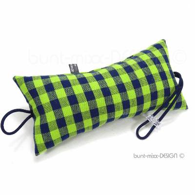 Türstopper Karo grün blau, Vichykaro dunkelblau grün, scandi style, doorstopper dark blue green, für die Klinke, by BuntMixxDESIGN