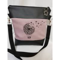 Handtasche Pusteblume Heissluftballon Umhängetasche Pusteblume rosa Kunstleder mit Anhänger Tasche handmade … Bild 1