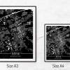 Stadtplan HERNE - Just a Black Map I Digitaldruck Stadtkarte citymap City Poster Kunstdruck Stadt Karte Bild 5