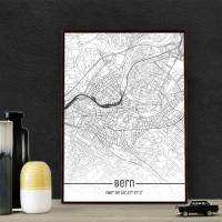 Stadtplan BERN - Just a Map I Digitaldruck Stadtkarte citymap City Poster Kunstdruck Stadt Karte Bild 1