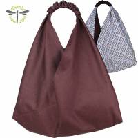 Origami-Tasche XXL Shopper Beutel japanische Einkaufstasche Bento-Bag weinrot bordeaux Bild 1