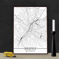 Stadtplan BIELEFELD - Just a Map I Digitaldruck Stadtkarte citymap City Poster Kunstdruck Stadt Karte Bild 1
