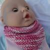Dreieckstuch Baby Spucktuch Lätzchen Halstuch Schal Baumwolltuch rosa pink weiß meliert gestrickt handgestrickt Bild 3