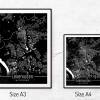 Stadtplan LEVERKUSEN - Just a Black Map I Digitaldruck Stadtkarte citymap City Poster Kunstdruck Stadt Karte Bild 5