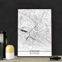 Stadtplan DRESDEN - Just a Map I Digitaldruck Stadtkarte citymap City Poster Kunstdruck Stadt Karte Bild 1