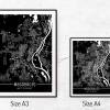 Stadtplan MAGDEBURG - Just a Black Map I Digitaldruck Stadtkarte citymap City Poster Kunstdruck Stadt Karte Bild 5