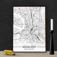 Stadtplan DÜSSELDORF - Just a Map I Digitaldruck Stadtkarte citymap City Poster Kunstdruck Stadt Karte Bild 1