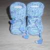 Baby-Strickschuhe hellblau-bunt 9 cm Bild 2