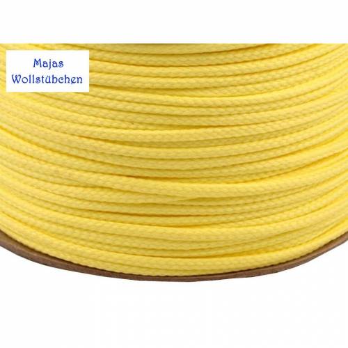 (0,40€/1m) Polyesterkordel 4 mm Durchmesser Kordel pastell yellow