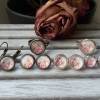 Ranunkeln Ohrringe und rosa Ringe Blumen Cabochonschmuck verschiedene Fassungen Bild 4