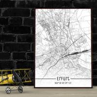 Stadtplan ERFURT - Just a Map I Digitaldruck Stadtkarte citymap City Poster Kunstdruck Stadt Karte Bild 1