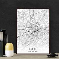 Stadtplan ESSEN - Just a Map I Digitaldruck Stadtkarte citymap City Poster Kunstdruck Stadt Karte Bild 1