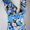 True Vintage Maxikleid Größe 34 36 Blau Weiß Blumen Floral 70er 60er V- Neck Shift Dress langes Kleid Sommerkleid Abendkleid Hippie Bild 2