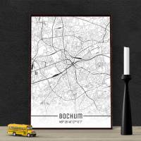 Stadtplan BOCHUM - Just a Map I Digitaldruck Stadtkarte citymap City Poster Kunstdruck Stadt Karte Bild 1