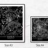 Stadtplan BOCHUM - Just a Black Map I Digitaldruck Stadtkarte citymap City Poster Kunstdruck Stadt Karte Bild 5