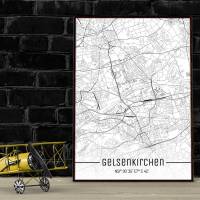 Stadtplan GELSENKIRCHEN - Just a Map I Digitaldruck Stadtkarte citymap City Poster Kunstdruck Stadt Karte Bild 1
