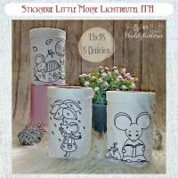 Digitale Stickserie Little Mouse Lichtbeutel ITH für den 13x18 cm (5x7") Stickrahmen Bild 1