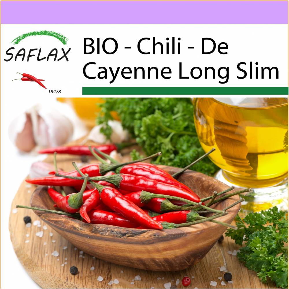 SAFLAX - BIO - Chili - De Cayenne Long Slim - 10 Samen - Capsicum annuum Bild 1