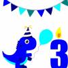 Plotterdatei Dino Dinosaurier Geburtstag Zahl 1-5 / SVG Bild 4