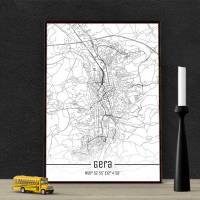 Stadtplan GERA - Just a Map I Digitaldruck Stadtkarte citymap City Poster Kunstdruck Stadt Karte Bild 1