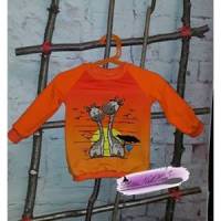 Langarm Shirt Gr. 74 Jersey orange Giraffe von MuckKreationen Bild 1